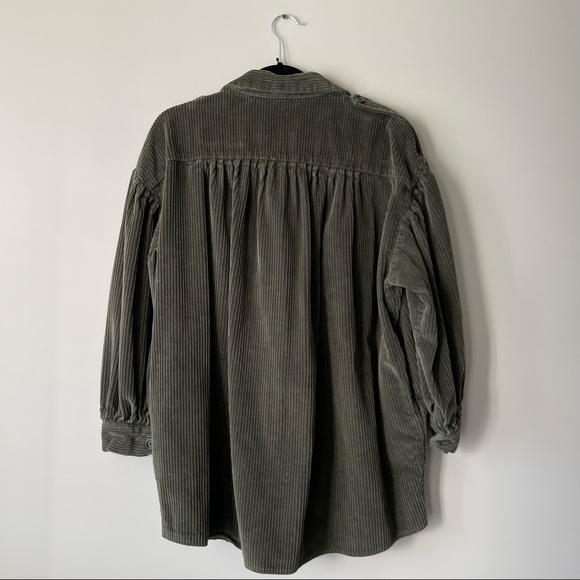 Pixie Market Olive Corduroy Belted Dress / Shirt - Picture 3 of 9